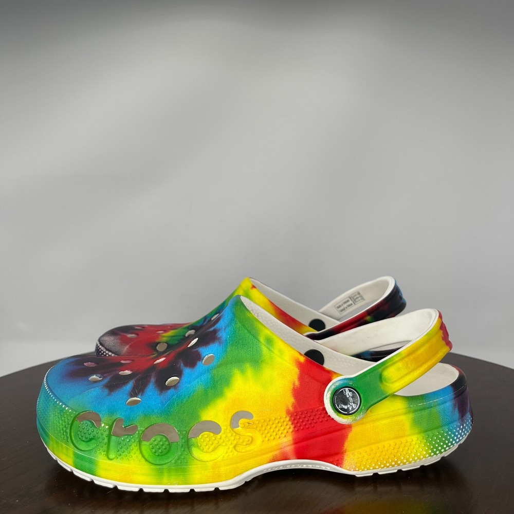 Crocs Baya‎ Clog Shoes Men's 9 Multicolor Tie Dye Slip On Sandal 206883 / W11